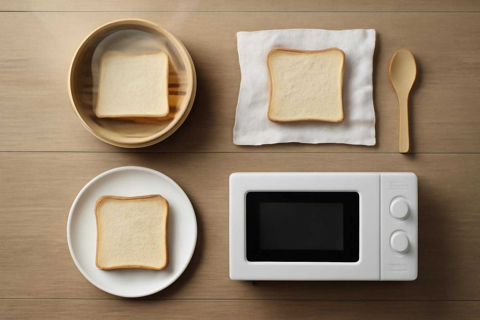 パサパサの食パンを様々な方法で復活させている様子