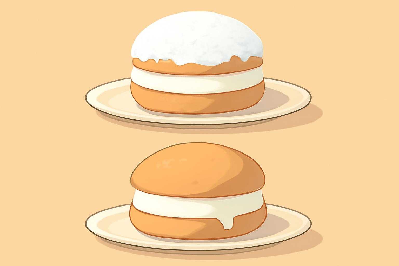 冷凍されたクリームパンを自然解凍している手順