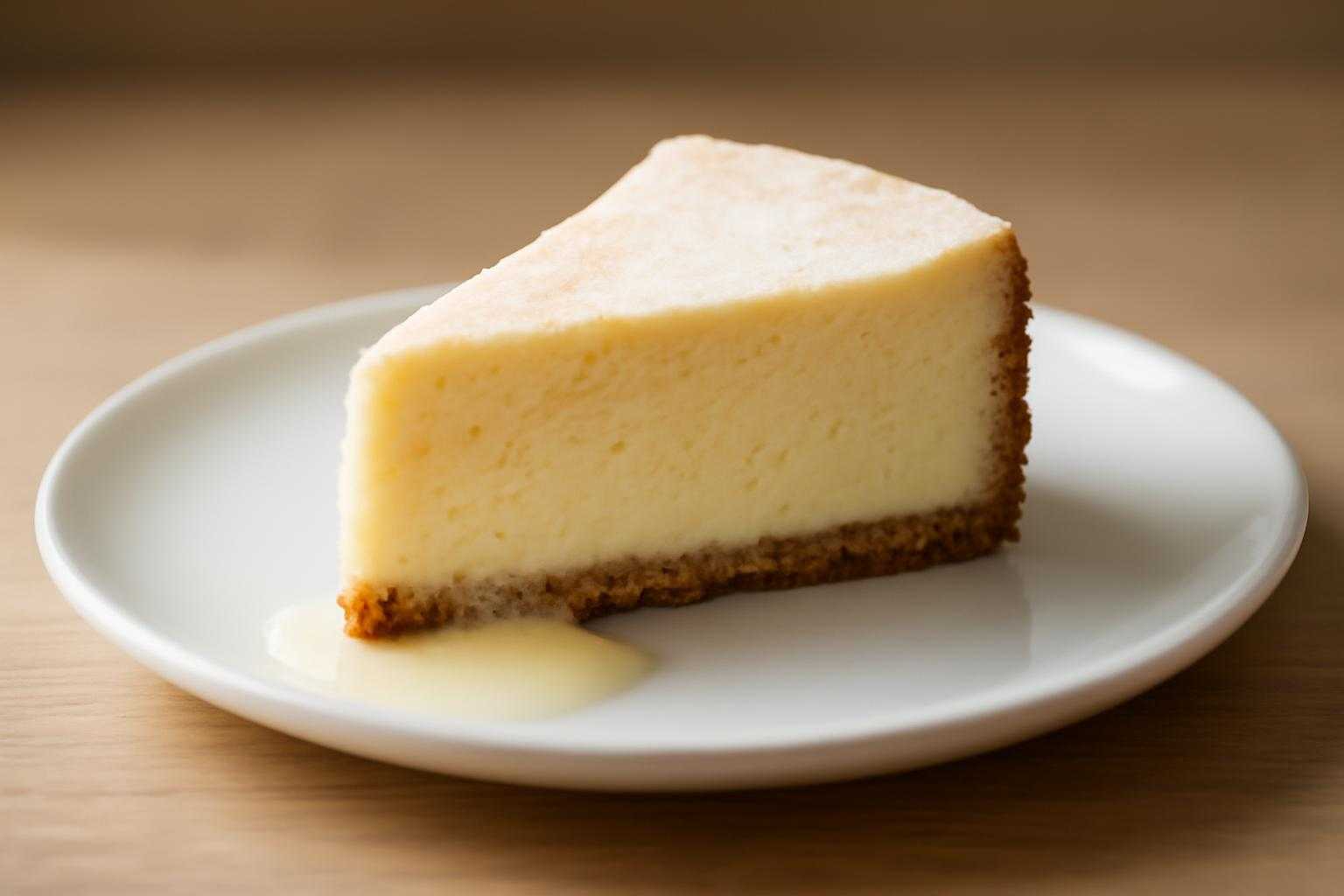 冷凍保存されたベイクドチーズケーキを室温で解凍している様子