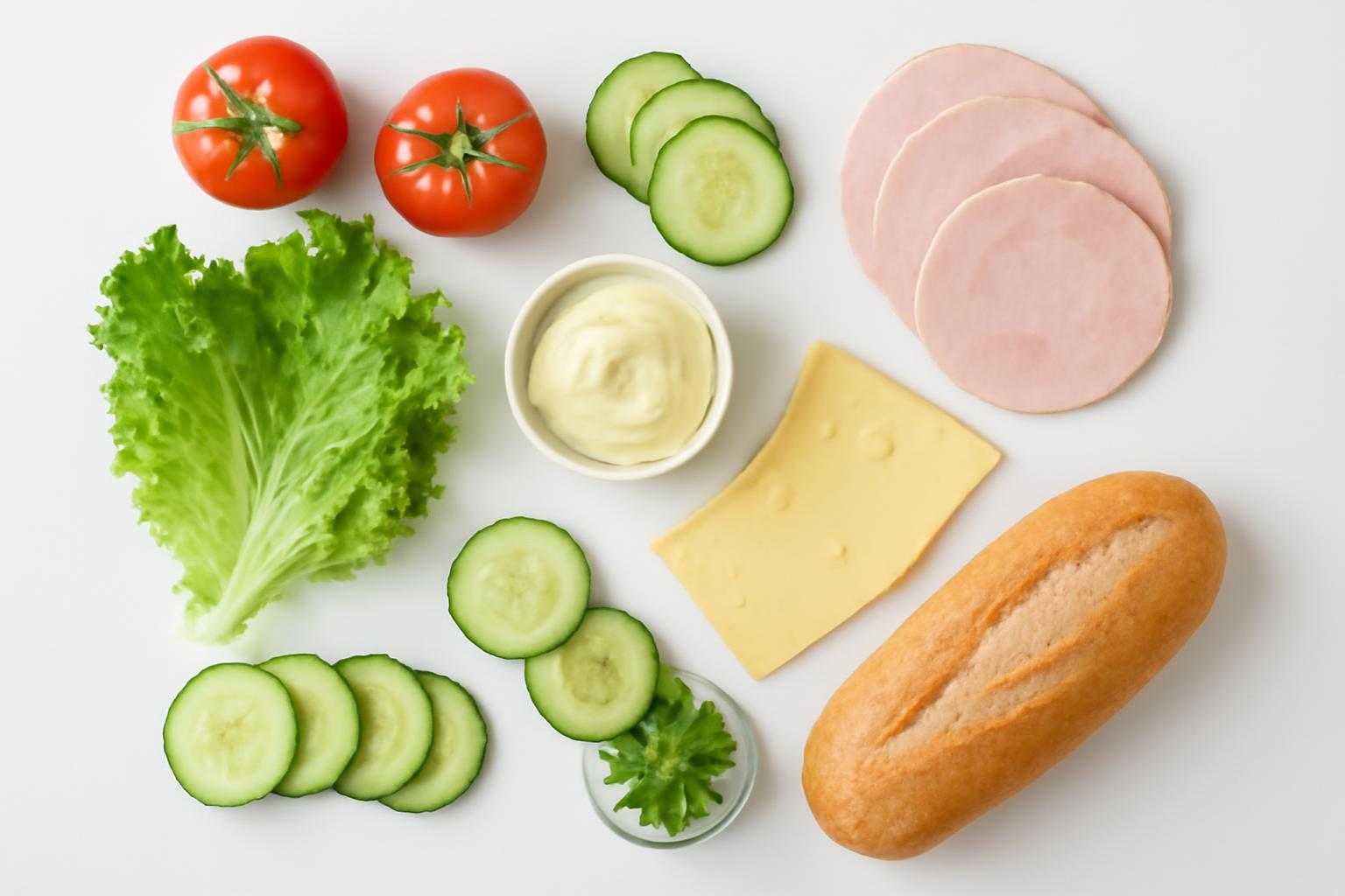 新鮮なトマト、キュウリ、レタスなどの野菜が並んでいる様子