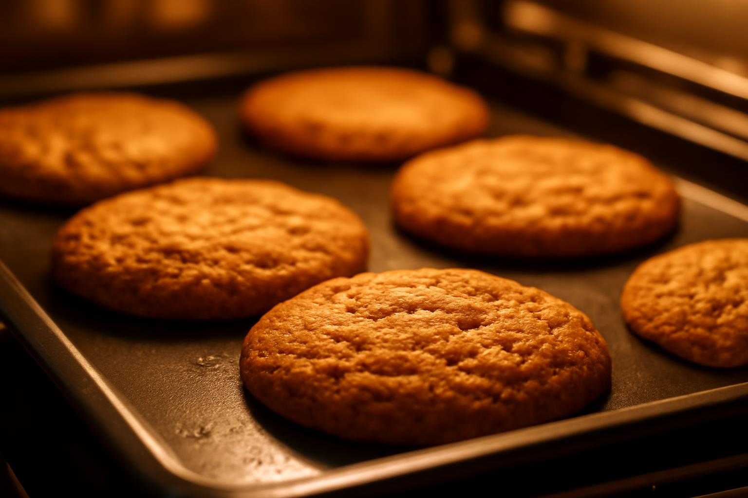 トースターで湿ったクッキーを温めている様子